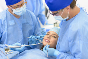 oral surgery being performed