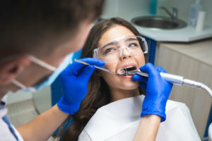 woman who is getting root canal treatment