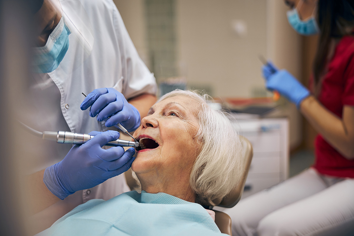 tooth extraction preparation woman undergoing tooth extraction preparation